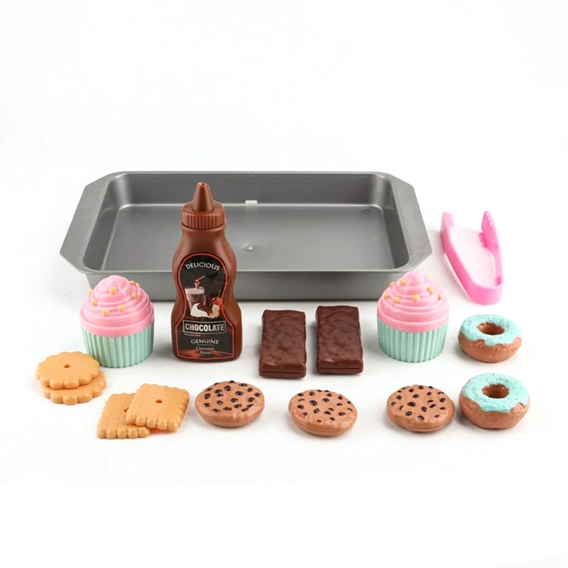 

Simulation Food Toy Kids Children Early Learning Pretend Desserts Cookies Party Tea Set Play House Small Kitchen Biscuit Toys