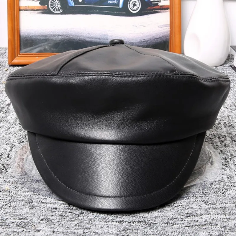 SILOQIN Snapback шляпа из натуральной кожи женская качественная овечья кожа армейские кепки Модные мужские плоские кепки для отдыха теплые брендовые кепки