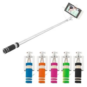 

Mini Selfie Stick 5 Color Wired Extendable Handheld Remote Monopod for Samsung Android Cell Phone
