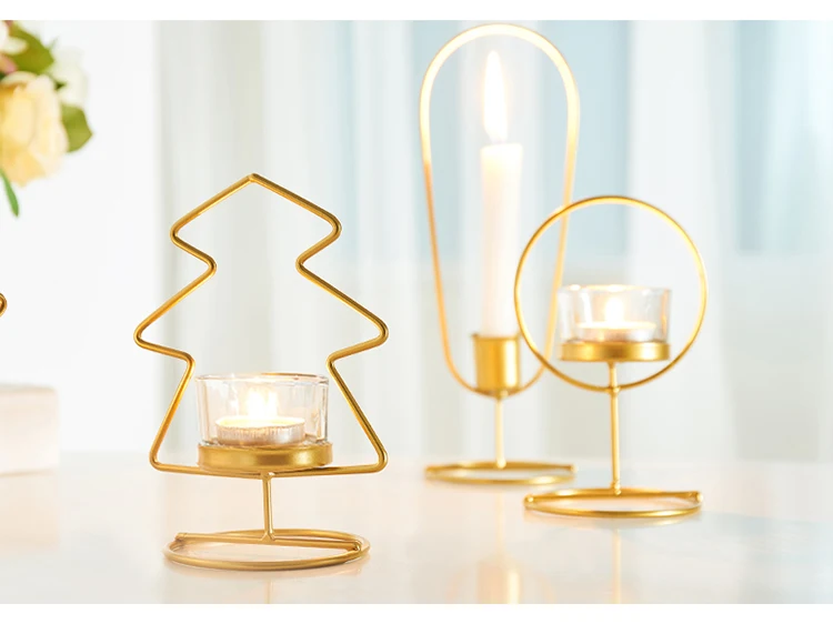 Stand Mold Candle Holder Metal Minimalist Golden Luxury Metal Pillar Candlestick Candelabros Candelabra Home Table Decor KK60ZT