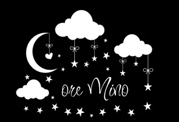

Personalized Name Wall Decal Clouds Moon Stars Wall Sticker Babys Bedroom Decor Customized Name Vinyl Nursery Wall Mural S1-006