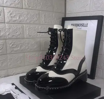 

2020 women's leather British style fashion motorcycle boots