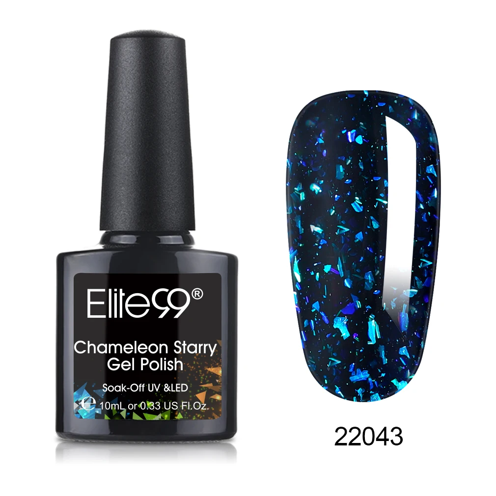 Elite99 Bling Chameleon Holographic Gel Polish Starry Sparkle Glitter Sequins UV Gel Polish Soak Off Nail Art Lacquer Varnish - Цвет: 22043