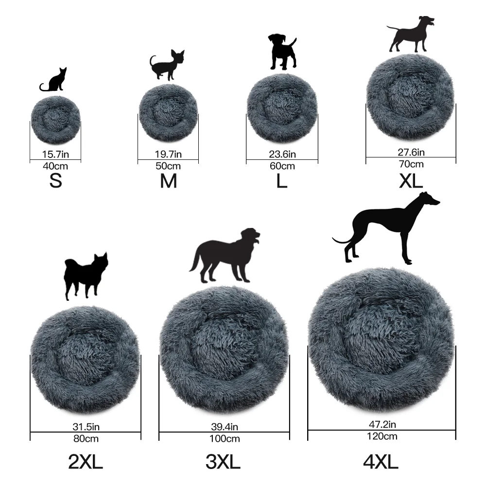 Title 1, Large Dog Bed with Zipper Round Pet Beds Cat Ma...