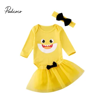 

Xmas Baby Girls Cute Cartoon Outfits Dresses 1st First Birthday Party Romper + Headband 1 Year Christening Tutu Dress 3Pcs Suit