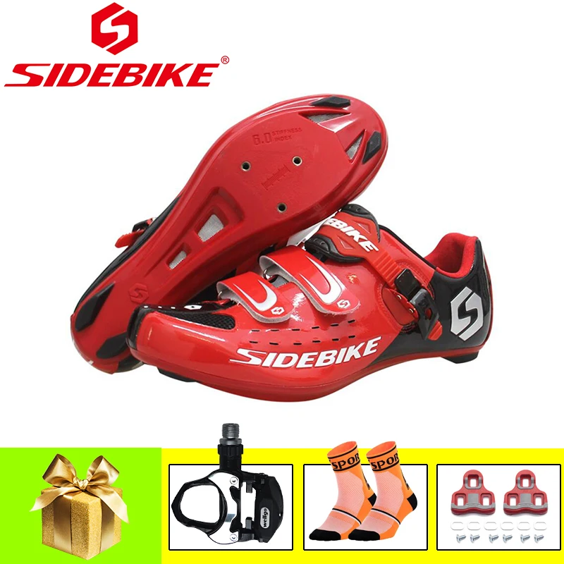 package 1 for R SIDEBIKE, обувь для шоссейного велосипеда, мужские велосипедные педали, бутсы, дышащие, самозакрывающиеся, дышащие, для езды на велосипеде, спортивные кроссовки - Цвет: package 1 for R