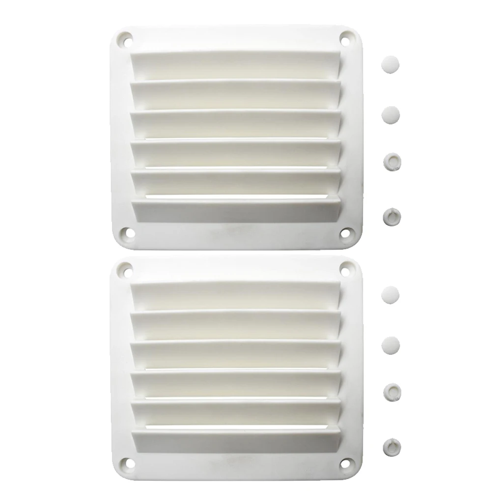 2x Louvered Vents Round Plastic ABS White 5-1/2 x 4-7/8inch Sail Boat