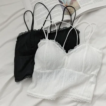 

2pcs Tube Tops Female Lace Lingerie Wrapped Chest Lace Sexy Bottom Cross-proof Beauty Back Underwear Women Bra NS1911