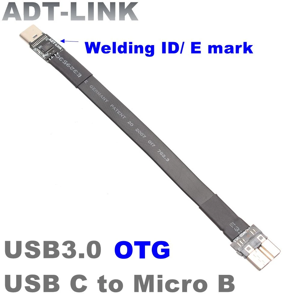 Fpv Shield Usb 3 0 Usb C Female To Micro B Male Otg Extension Cable Type C To Micro Usb Welding Id E Mark Flat Data Extender Fpc Data Cables Aliexpress