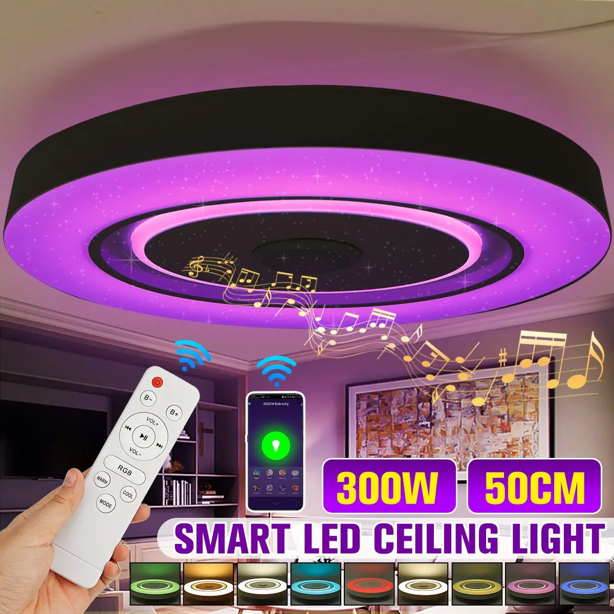 moe Bevestiging gemakkelijk te kwetsen 50Cm 300W Moderne Rgb Dimbare Smart Led Plafondlamp Home Verlichting Remote  & App Control Bluetooth Speaker Muziek plafond Lamp|Plafondverlichting| -  AliExpress