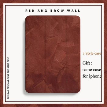 

Red Brown Wall Smart Cover For iPad Pro 9.7 6th 7th 11 air 4 10.9 10.5 12.9 10.2 Mini4 5 2019 Tablet Case with/no pencil holder