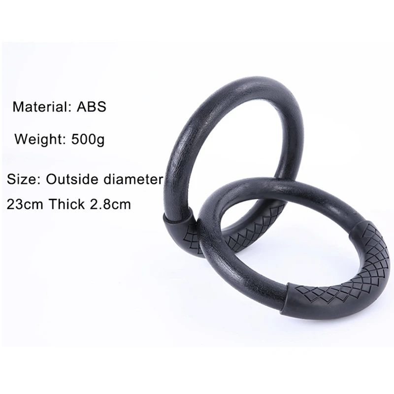 Heavy Duty Abs Plastic 28Mm Exercise Fitness Gymnastic Rings With Foam Handle Gym Exercise Pull Ups 2 Pcs