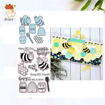 

Happy BEE-Day Clear Stamps with Cutting Die Diy Scrapbooking Decor Cards Painting Cards Embossing Cutting dies Handmade Crafts