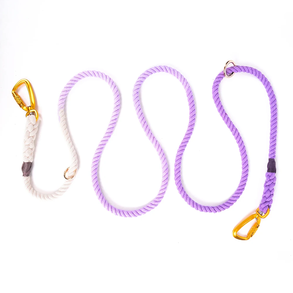 Собачий поводок 100% хлопок ошейник набор градиент чистый ручная работа Тяговая