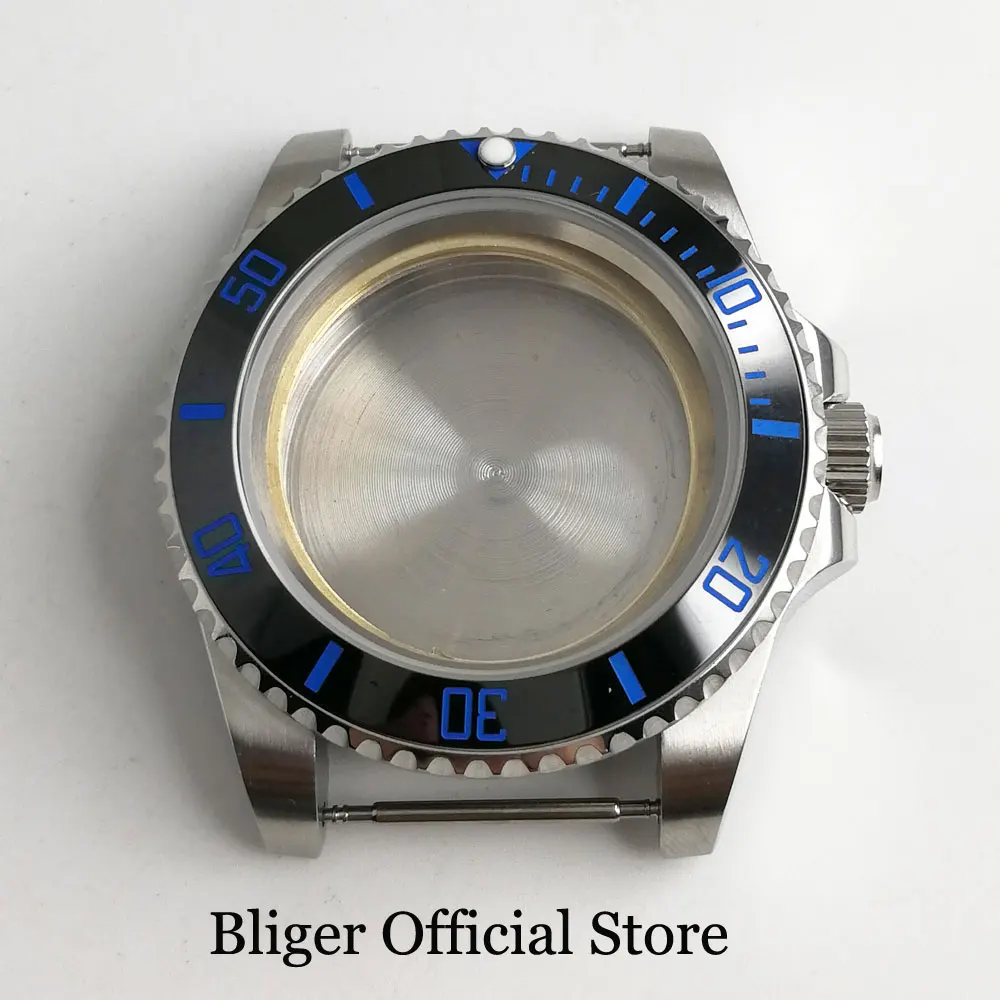 

Top Quality 40mm Silver Color Watch Case with Ceramic Bezel Fit ETA 2836 MIYOTA Movement