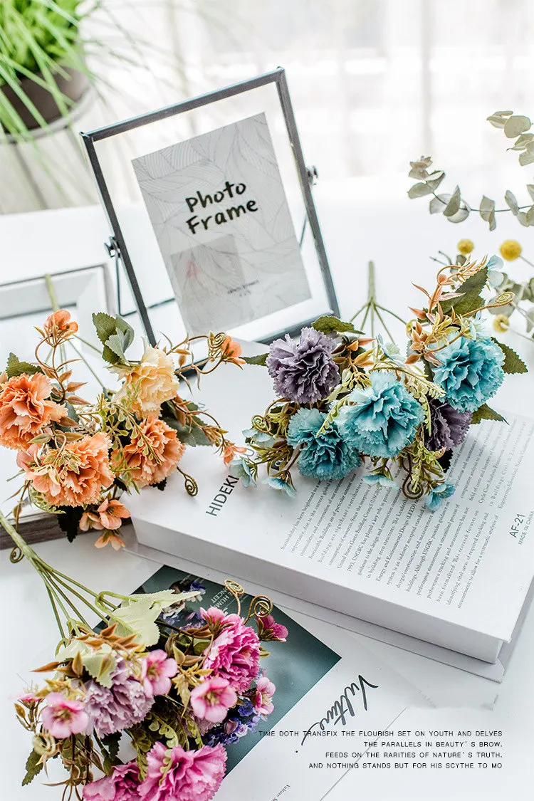 Fake Plant Simulation Silk Carnation For Wedding Home Christmas Decoration Multiple Colour Artificial Flower JH129 (2)