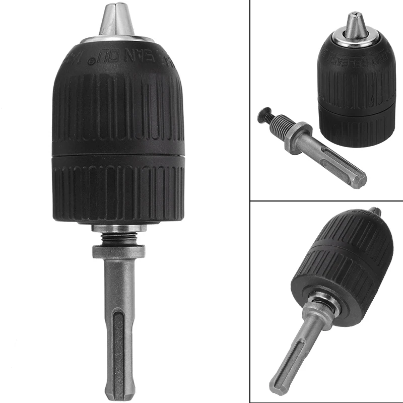 

Practical 1/2-20UNF Keyless Drill Chuck Quick Clamp 2-13mm SDS Adaptor 130mm High Quality Self Locking Hex Adaptor Black