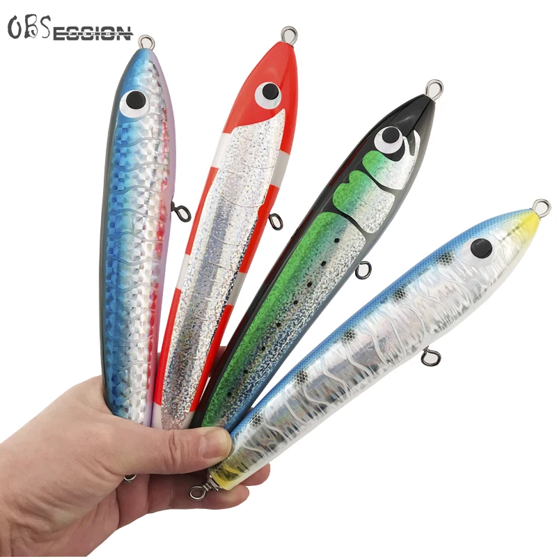 

OBSESSION Topwater Wood Lure 90g 23cm 1pcs Stickbait Gt Surface Pencil Trolling Lure for Deep Sea Boat Fishing Popping Bait