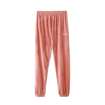 

Ladies Woman Pants Solid Sleep Bottom Pajamas Pants Woman Bottom Pink Lounge Wear Woman Bottom Letter Printing Flannel