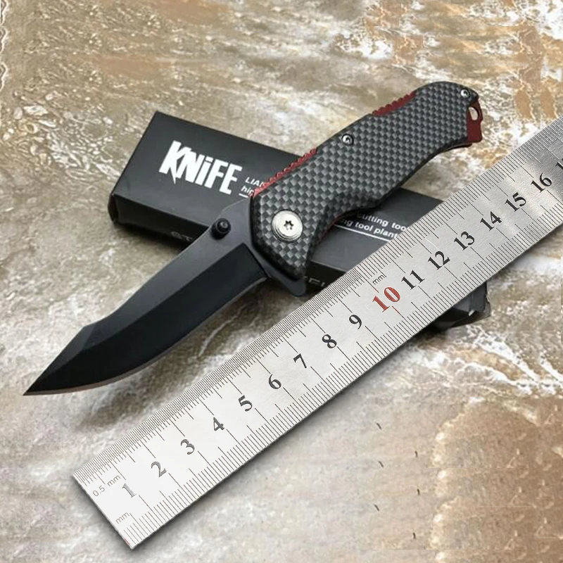 

57HRC Pocket Folding Knife Steel+Imitation Carbon Fiber Aluminum Sheet Handle 3CR13MOV Blade Tactical Survival Knives EDC Tools