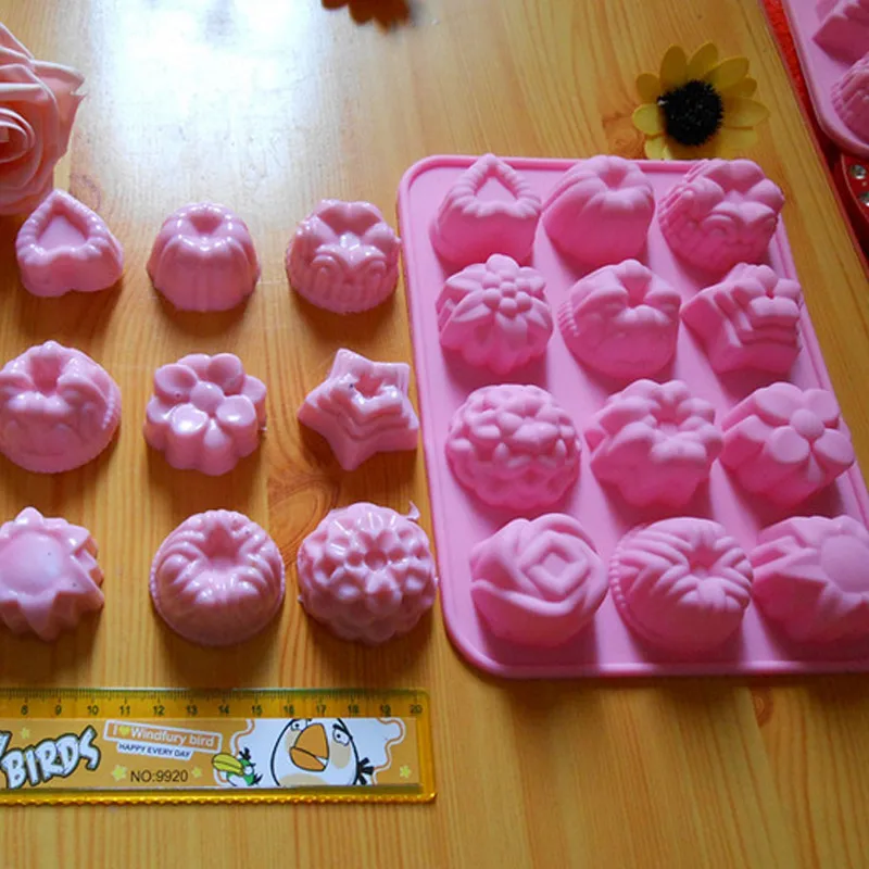 Новый Силиконовый поднос для кексов конфет желе 12 цветов жаропрочные формы