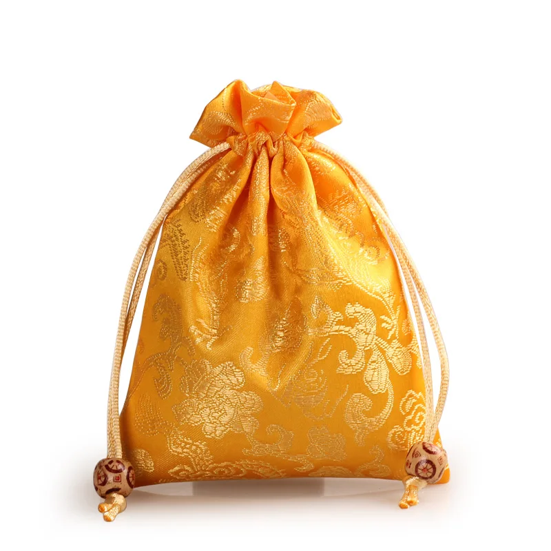 yellow style 07 Высокое качество вышивка Шелковый Подарочный мешочек 11x14 см ювелирные изделия дорожный мешочек для хранения мини конфеты джутовые упаковочные сумки для подарочной сумки(1 шт./лот - Цвет: yellow style 07
