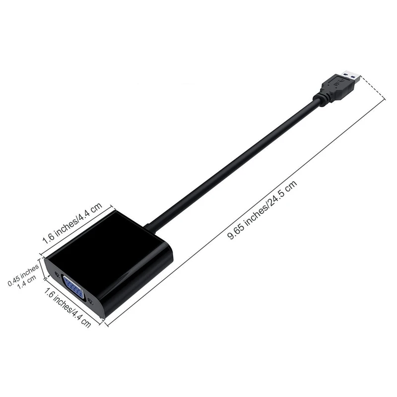 Multi Monitor Display VGA to USB Adapter Display External Cable Adapter Compatible with PC Laptop Windows 10/8.1/8/7/XP USB 3.0 to VGA Video Adapter Converter External Video Card USB to VGA 