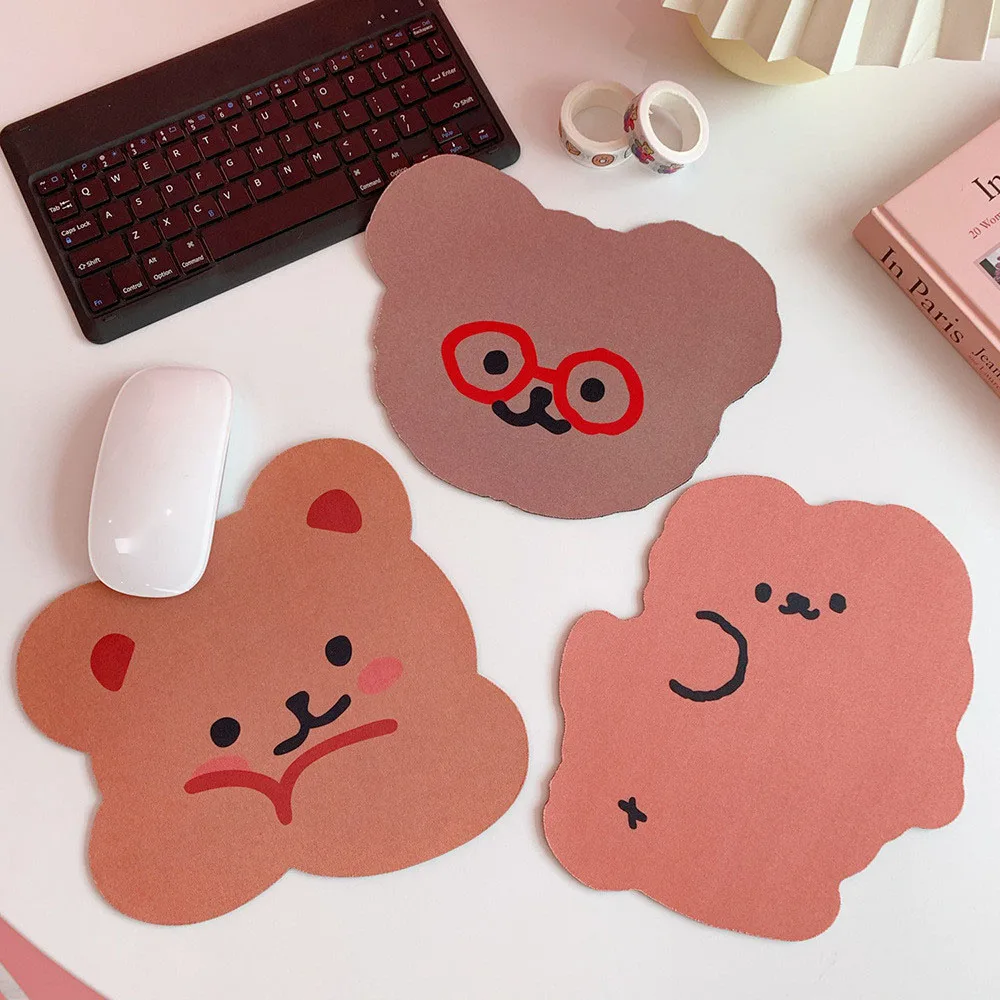 Tapete de Mouse com Desenho de Animais Antiderrapante à Prova D'água para Mesa de Jogos e Escritório Mouse Fofo Decoração Pad 6 High Quality Material escolar e de escritório