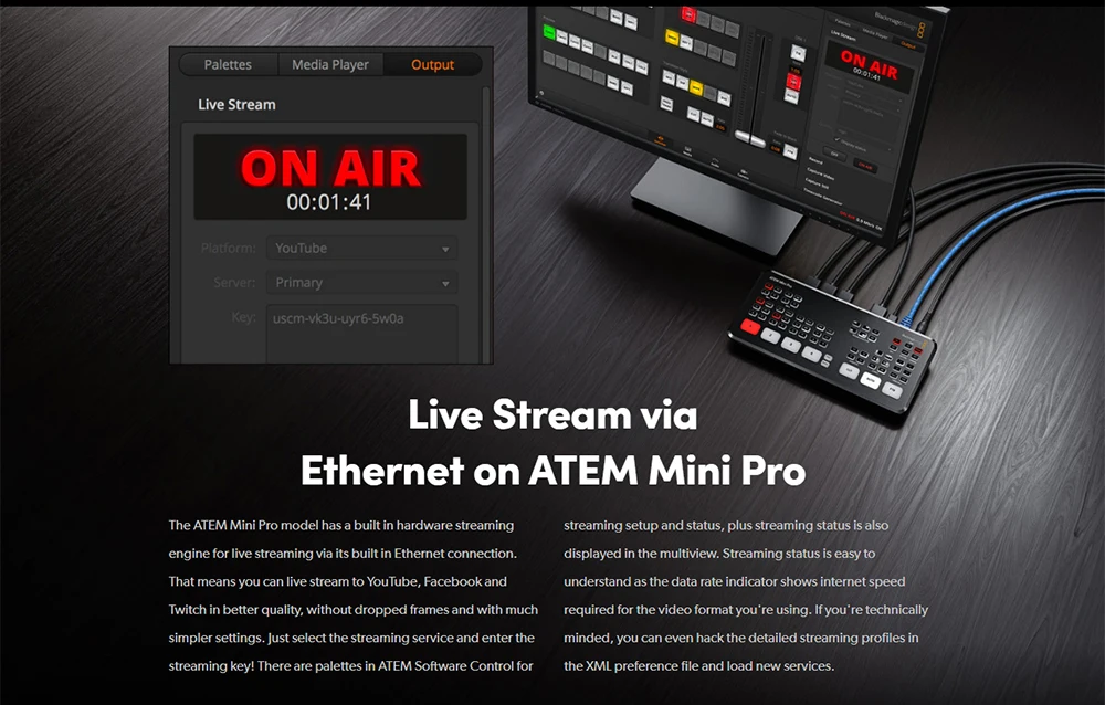 vídeo switcher 4 hdmi multi-view e gravação