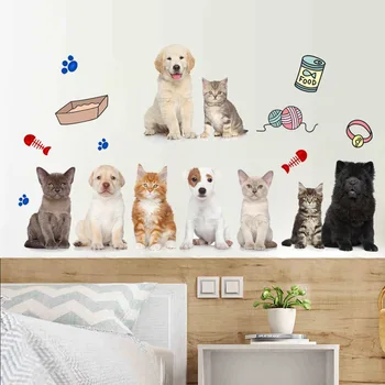 

Simulation Dog Cat Pet Wall Sticker Dormitory Wallpaper Bedroom Dormitory Wardrobe Decoration From Sticky Background Wall
