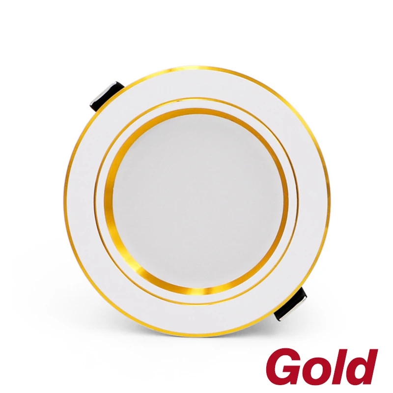 Gold Body Светодиодный светильник Золотой/Серебряный/белый корпус 5 Вт 9 Вт 12 Вт 15 Вт 18 Вт светодиодный потолочный светильник AC 220 В 230 в 240 В Светодиодный прожектор для помещений - Испускаемый цвет: Gold Body