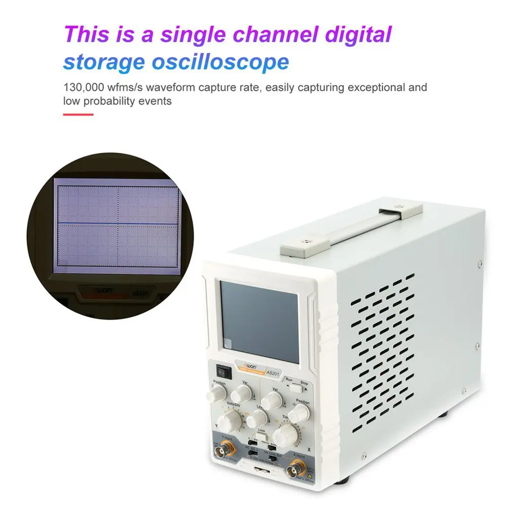 OWON AS201 20 МГц 100 мс/с одноканальный ЖК-цифровой осциллограф Scopemeter Norm/Auto/tv Run/Stop