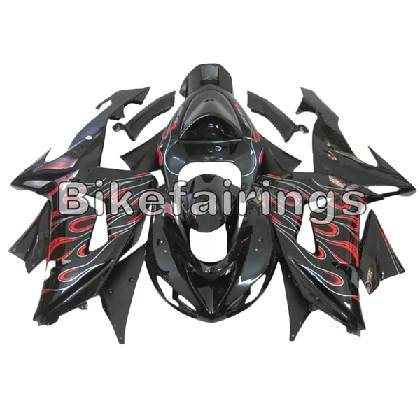 As Picture Shown Обтекатели для мотоциклов Kawasaki Ninja ZX10R 2006 2007 Кузов ABS пластик ZX-10R 2006 2007 Чехлы ZX 10R 06 07 Черный Красный панель - Цвет: As Picture Shown