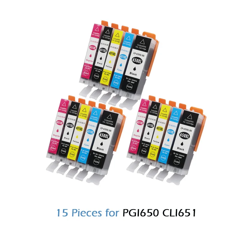 15 шт. PGI 650 CLI 651 чернильный картридж для Canon Pixma MG6360 MG6460 MG7160 IP7260 iX6860 iP8760 MX726 MX926 принтер PGI650 CLI651