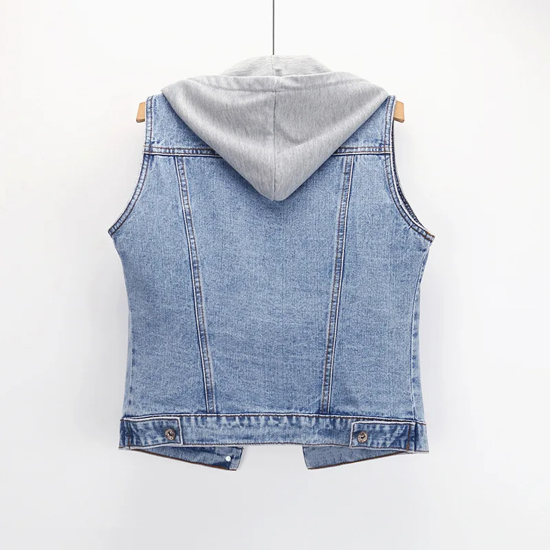 New Hole Short Paragraph Jacket Sleeveless Denim Vest Women's Vest Vest Shoulder Jacket Vest Womens Vest Sleeveless Vest
