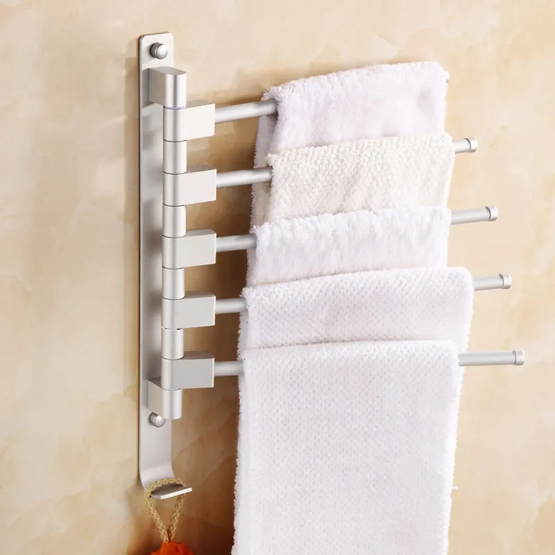 

Space Activity Towel Bar Toilet Alumimum Towel Rack Bathroom Rotating Hanging Rod 234 Five-Bar