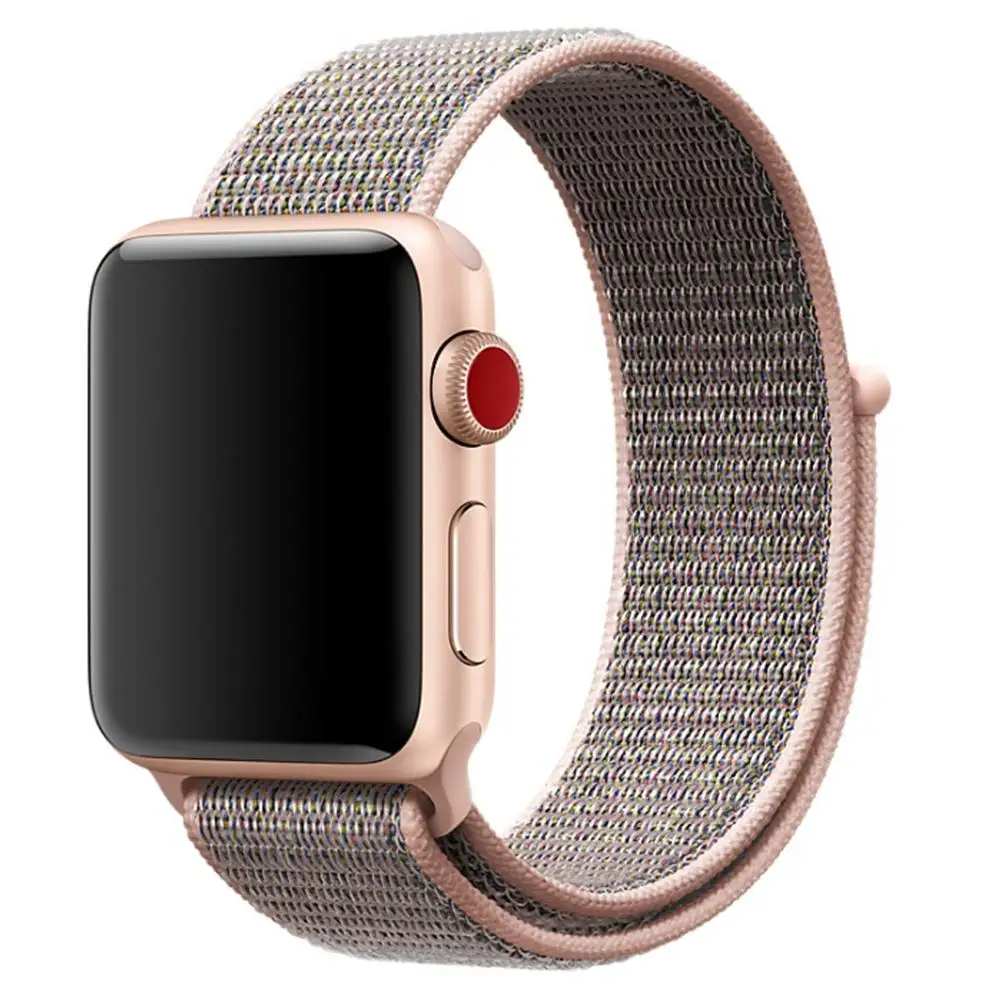 Ремешок для наручных часов Apple Watch 4 5 3/2/1 38 мм 42 мм 62new цветовый нейлоновый из мягкой дышащей ткани сменный ремешок петли для наручных часов iwatch серии 4 40 мм 44 мм - Band Color: 10FSS
