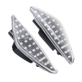 

2Pcs Car Led Dynamic Side Mark Turn Signal Light Flashing Light For Bmw X5 E70 X6 E71 E72 X3 F25 Transparent