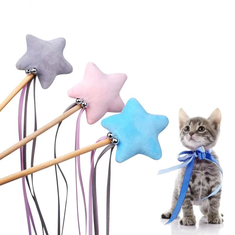 

Pet Cat Toy Cat Toys Interactive Funny Teaser Wand Toys Training Cat Kitten Stick Toys Cat Feather Toys Wooden Teaser Stick