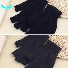 

Gloves Unisex Knitted Stretch Stretch Warm Half Finger Exposed Cold Gloves TOA