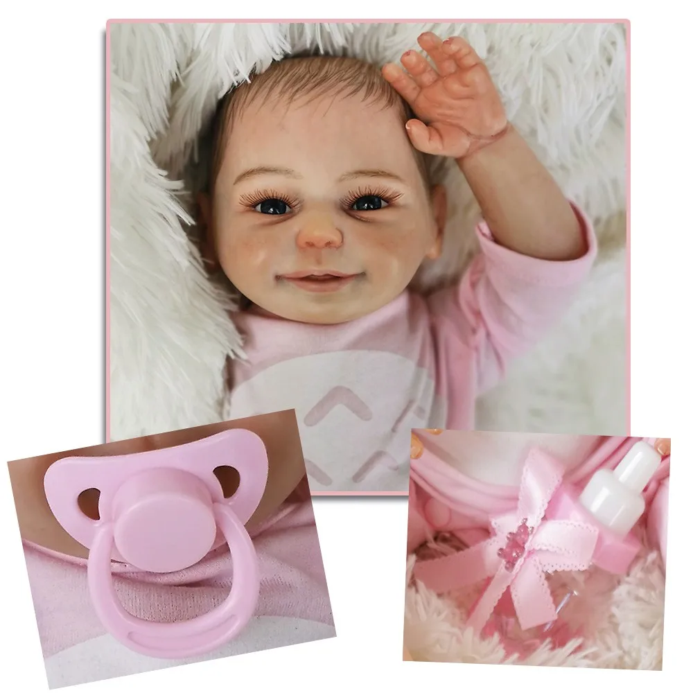 Reborn BabyDoll 20 дюймов реалистичные куклы для новорожденных, реалистичные куклы для новорожденных, силиконовые куклы ручной работы для детей, подарок для детей