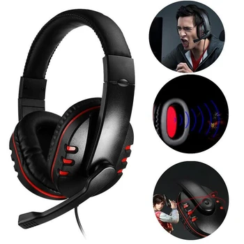 

Luminous Gaming Headphones with Microphone Headset For PS4 Dedicated for PC Computer laptop Online lesson Y Separate Audio Cable