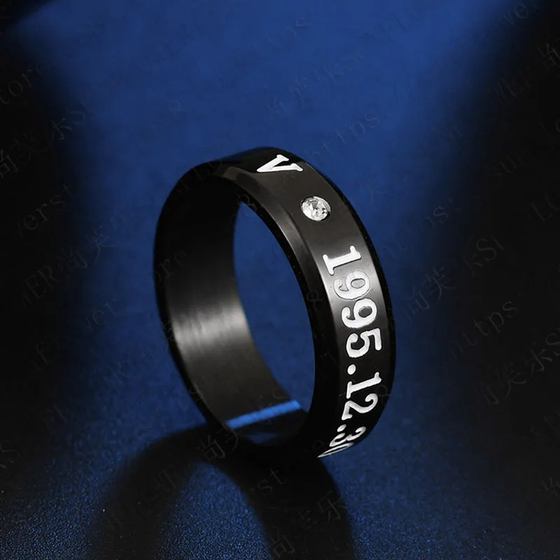 1 шт. Kpop bangtan кольца для мальчиков три цвета имя члена кольцо черное золото серебро Глянцевые Кольца K-pop Bangtan Канцелярия для мальчиков Набор