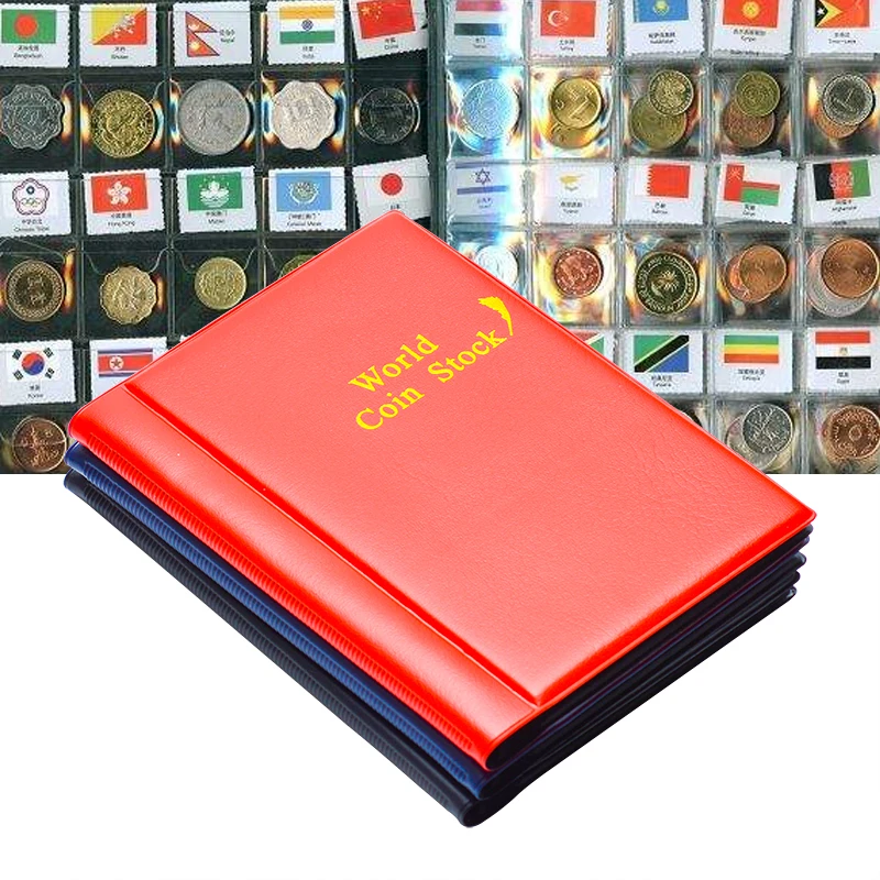 120 Pieces Coins Storage Book Commemorative Coin Collection Album Holders Collection Volume Folder Hold Multi-Color Empty Coin