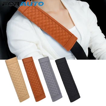 

FORAUTO 2 Piece/set Universal Soft Car Seat Belt Cover Shoulder Strap Pad Car-styling Seatbelt Padding PU Leather