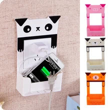 Милый мультфильм крышка переключателя телефон зарядки разъем шкаф для хранения Сменные наклейки полка держатель ключа контейнер Организации