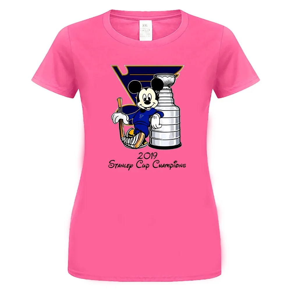 Кубок Стэнли св. Луи футболка для любителей блюза черная футболка Размер S-3Xl модная уличная футболка - Цвет: women pink
