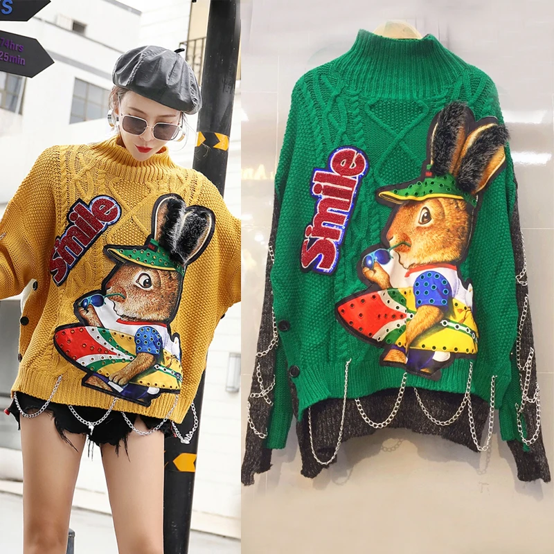 2020 Women Winter Warm Turtleneck Loose Oversized