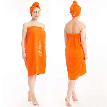 

A set for a sauna terry. wives (Kilt (skirt) (80x150 + -2) + turban), color orange