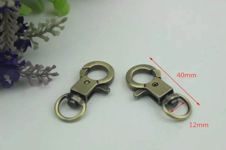 10/30pcs 12mm пряжка сумки металла собака воротник, тканевая лента Сумки из натуральной кожи, цепь на ремешке для шарнирные зажимы Карабин DIY аппаратных аксессуары для ванной комнаты